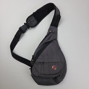 Swiss Gear Triangle Sling Crossbody Bag Backpack Grey Gray